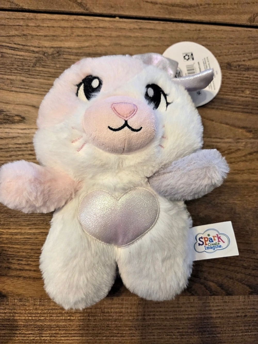 Spark Create Imagine Plush Lamb Toy White & Pink NWT